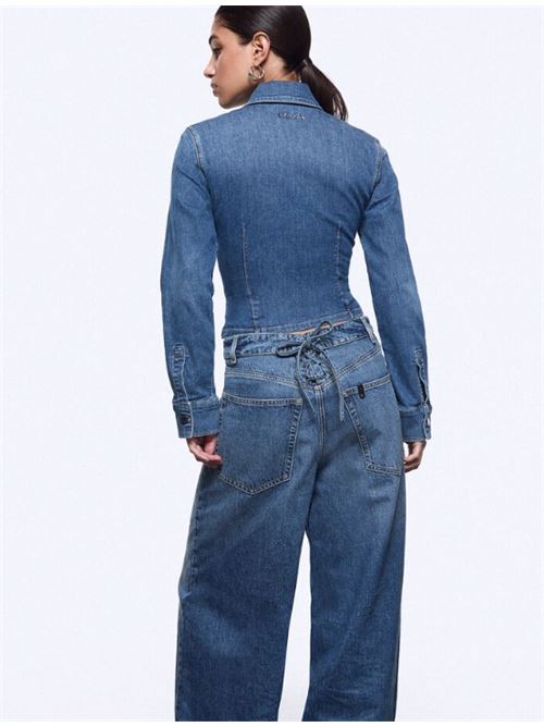 Denim shirt with laces Liu Jo | UA6507D0399.79157